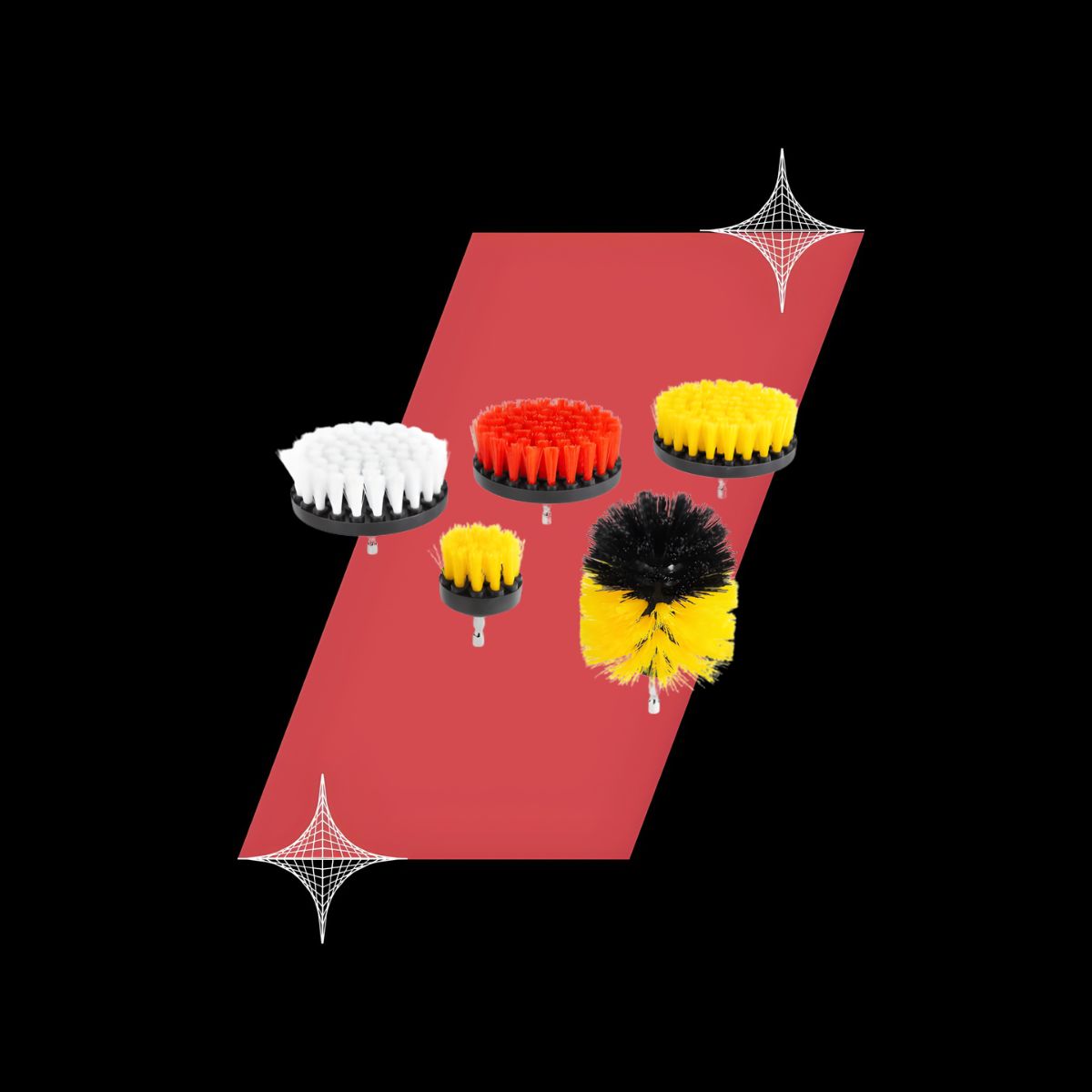 Power Drill Brush Detailing Kit, 5-Piece