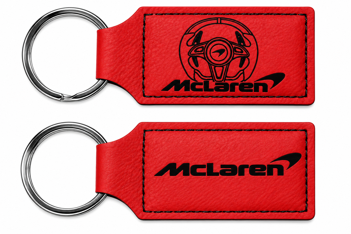 Mclearn red leather keychain